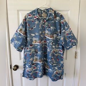 Cooke Street Honolulu Blue Hawaiian Shirt